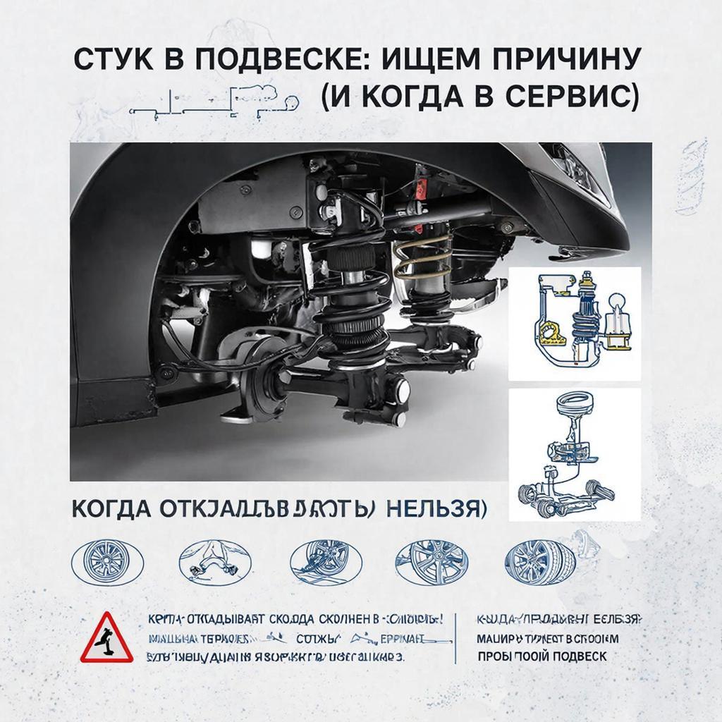 Коллаж о диагностике и ремонте подвески